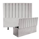 Ver imagem 1 de Kit Cabeceira e Calçadeira Baú Casal 140cm Carla Suede Cinza Claro - D A DECOR