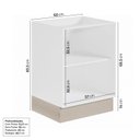 Ver imagem 3 de Balcão 2 Portas 60cm sem Tampo com Rodapé Ipanema CabeCasa MadeiraOriginals Branco/Fendi Trama