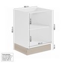Ver imagem 3 de Balcão Planejado 2 Portas 60cm sem Tampo com Rodapé Ipanema CabeCasa MadeiraOriginals Branco/Fendi