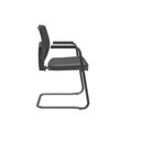 Ver imagem 2 de Cadeira Plaxmetal Brizza Fixa Aproximação Executiva Tela Preta Assento Vinil Preto T30