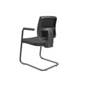 Ver imagem 3 de Cadeira Plaxmetal Brizza Fixa Aproximação Executiva Tela Preta Assento Vinil Preto T30