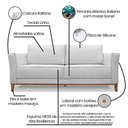 Ver imagem 3 de Sofá 3 Lugares Base de Madeira Grace 210 Cm Linho Grigio S04 - D'Rossi