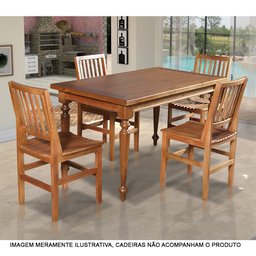 Mesa de Jantar Madeira Maciça Rústica Retangular 140x80cm Francisca - Castanho - 2