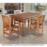 Mesa de Jantar Madeira Maciça Rústica Retangular 140x80cm Francisca - Castanho - 2