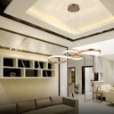 Ver imagem 3 de Pendente Infinito Arco Dourado Led 40w 3000k 4000k 6500k Bivolt - 80cm em Alumínio e Silicone