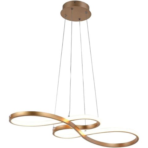 Pendente Infinito Arco Dourado Led 40w 3000k 4000k 6500k Bivolt - 80cm em Alumínio e Silicone