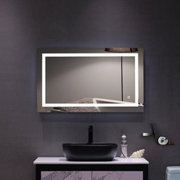 Espelho Banheiro Led 3 Cores Frio Neutro Quente 80x60 Retangular Luz Frontal Tecla Touch Toque - 6
