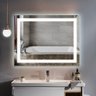 Espelho Banheiro Led 3 Cores Frio Neutro Quente 80x60 Retangular Luz Frontal Tecla Touch Toque - 5