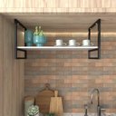 Ver imagem 3 de Prateleira Suspensa Teto Cozinha partileira nicho industrial nichos para cozinha pratileira