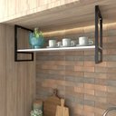 Ver imagem 2 de Prateleira Suspensa Teto Cozinha partileira nicho industrial nichos para cozinha pratileira