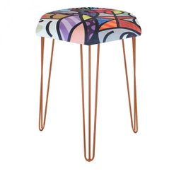 Kit 03 Puffs Banqueta Alta Bita Industrial Sala Penteadeira Pé de Ferro Bronze Romero Brito - - 4 Kit 03 Puffs Banqueta Alta Bita Industrial Sala Penteadeira Pé de Ferro Bronze Romero Brito - - 4