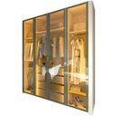 Ver imagem 2 de Guarda-Roupa Solteiro 4 Portas Reflecta com Pés e LED 100% MDF Innova Bege/Off White
