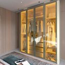 Ver imagem 7 de Guarda-Roupa Solteiro 4 Portas Reflecta com Pés e LED 100% MDF Innova Bege/Off White