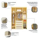 Ver imagem 6 de Guarda-roupa Solteiro 4 Portas Reflecta com Pés e Led 100% Mdf Innova