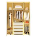 Ver imagem 4 de Guarda-Roupa Solteiro 4 Portas Reflecta com Pés e LED 100% MDF Innova Bege/Off White