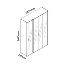 Ver imagem 3 de Guarda-Roupa Solteiro 4 Portas Reflecta com Pés e LED 100% MDF Innova Bege/Off White