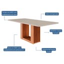 Ver imagem 2 de Mesa para Jantar Grande 210cm Bordas Arredondadas Cinamomo/off White Tampo em Mdf/vidro