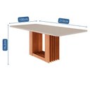 Ver imagem 5 de Mesa para Jantar Grande 210cm Bordas Arredondadas Cinamomo/off White Tampo em Mdf/vidro