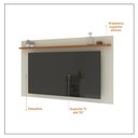 Ver imagem 5 de Painel para Tv até 70 Polegadas Astúrias 180 Cm com Prateleira Decorativa - Off White e Cedro