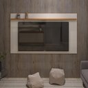 Ver imagem 1 de Painel para Tv até 70 Polegadas Astúrias 180 Cm com Prateleira Decorativa - Off White e Cedro