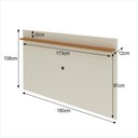 Ver imagem 4 de Painel para Tv até 70 Polegadas Astúrias 180 Cm com Prateleira Decorativa - Off White e Cedro