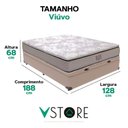 Ver imagem 3 de Cama Box Baú Viúvo e Colchão Four Season Molas V-store Cor:bege