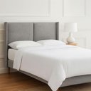 Ver imagem 5 de Cabeceira Cama Queen 176 Cm Estofada Linho ou Veludo Editável Cor:linho Philips Niquel