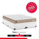 Ver imagem 5 de Cama Box Base Casal Bipartido Couro Branco + Colchão Life D33 Pillow Top Bege - 61x138x188cm - e-