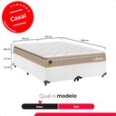 Ver imagem 3 de Cama Box Base Casal Bipartido Couro Branco + Colchão Life D33 Pillow Top Bege - 61x138x188cm - e-