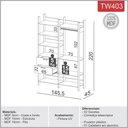 Ver imagem 2 de Closet 2 Torres 2 Gavetas Industrial Tw403 Freijó Preto Fosco Dalla Costa