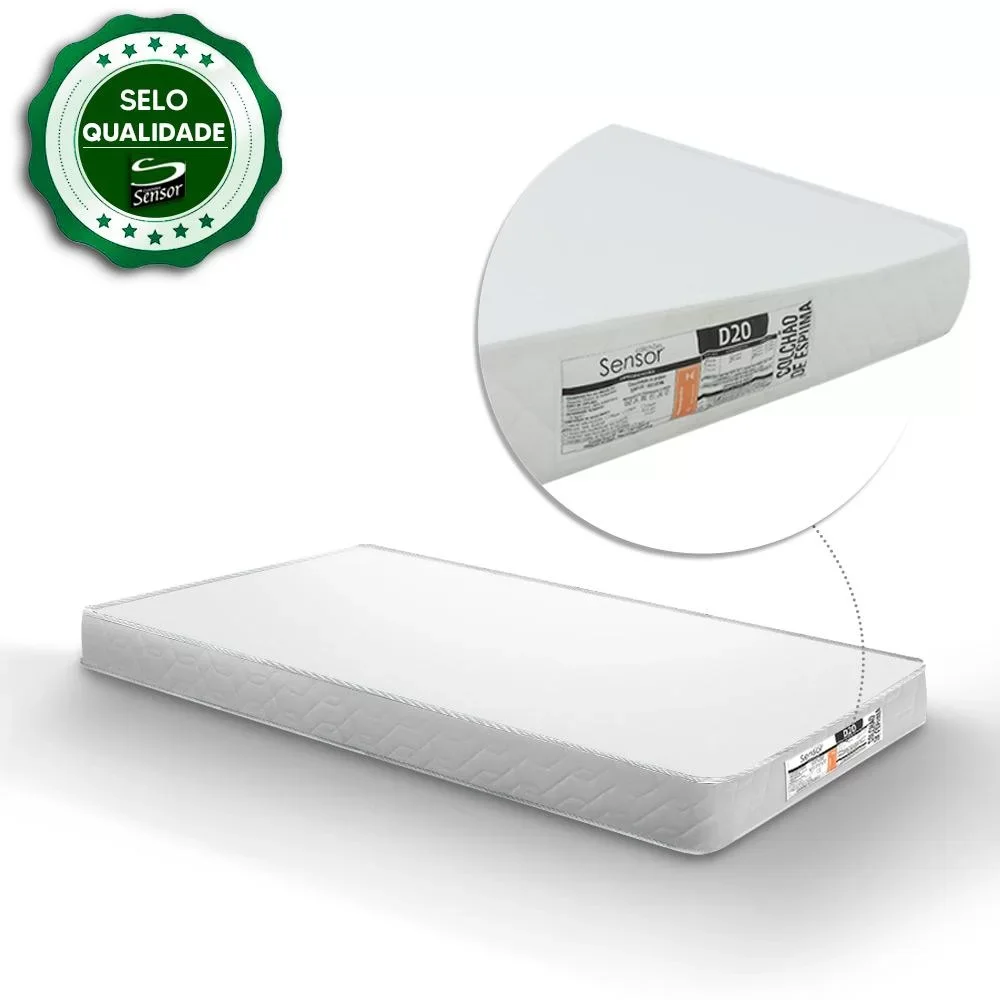 Colchão Infantil Mini Cama Juvenil Espuma D20 Selado 0,68x1,48 Sensor:branco - 2