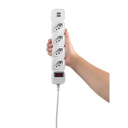 Protetor Eletrônico Filtro De Linha Intelbras Epe 204 Usb+ Com 4 Tomadas e 2 Portas Usb Bivolt Cabo - 6 Protetor Eletrônico Filtro De Linha Intelbras Epe 204 Usb+ Com 4 Tomadas e 2 Portas Usb Bivolt Cabo - 6