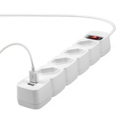 Protetor Eletrônico Filtro De Linha Intelbras Epe 204 Usb+ Com 4 Tomadas e 2 Portas Usb Bivolt Cabo - 3 Protetor Eletrônico Filtro De Linha Intelbras Epe 204 Usb+ Com 4 Tomadas e 2 Portas Usb Bivolt Cabo - 3