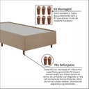 Ver imagem 7 de Cama Box Solteiro Estofada em Madeira Maciça Base Reforçada Santorini Espresso Móveis Bege/Dourado