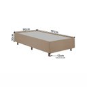 Ver imagem 3 de Cama Box Solteiro Estofada em Madeira Maciça Base Reforçada Santorini Espresso Móveis Bege/Dourado