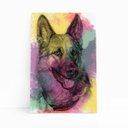 Ver imagem 1 de Quadro Cachorro Pastor Alemão Tinta Aquarela Canvas 30x40cm