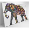 Quadro Elefante em Flores - 90x60 cm - Vidro Impresso - 5