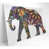 Quadro Elefante em Flores - 90x60 cm - Vidro Impresso - 3