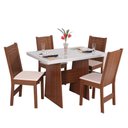 Ver imagem 2 de Conjunto Mesa Retangular Manuela com 4 Cadeiras Paraty Bagum Bege Naturalle e Off White