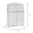 Ver imagem 3 de Escrivaninha Mesa Madeira 2 Portas David Rustico Branco Idimex