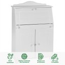 Ver imagem 2 de Escrivaninha Mesa Madeira 2 Portas David Rustico Branco Idimex