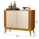 Ver imagem 6 de Buffet Pequeno 90cm Ripado Sala Jantar 2 Portas Argo Edn Cedro/Off White