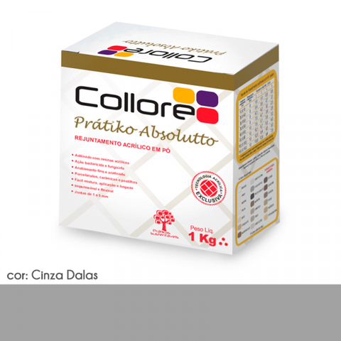 Rejunte Acrílico para Piscina Absoluto Cor Cinza Dallas - Collore Pratiko - 1kg