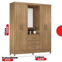 Ver imagem 3 de Guarda-Roupa para Quarto com Espelho Pérsia Marrom/Amêndola/Off-White