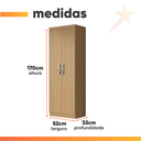 Ver imagem 3 de Armário Multiuso Organizador Lavanderia 2 Portas 3 Prateleiras 1,70m New Aramóveis