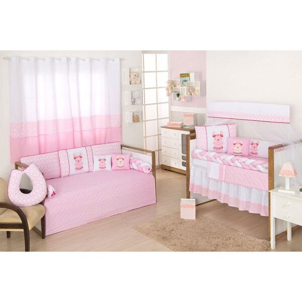 Apoio de Amamentar Rosa Menina 60cm x 60cm 100% Algodão - 4