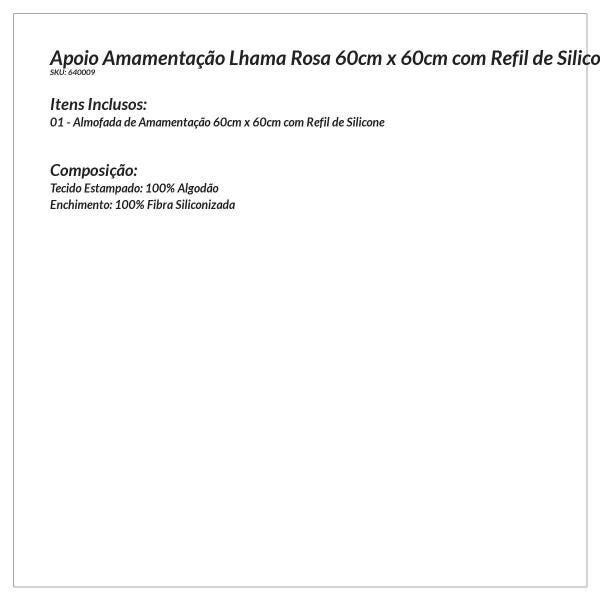 Apoio de Amamentar Rosa Menina 60cm x 60cm 100% Algodão - 5