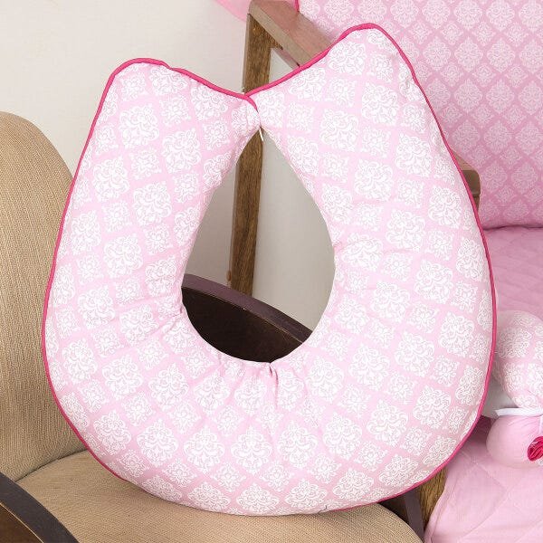 Apoio de Amamentar Rosa Menina 60cm x 60cm 100% Algodão - 1