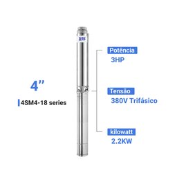 Kit Bomba Submersa Energia Solar Irrigação 3CV Até 48000L/d - 2
