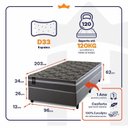 Ver imagem 4 de Conjunto Cama Box Espuma Miami Cinza Solteiro 96x203x62
